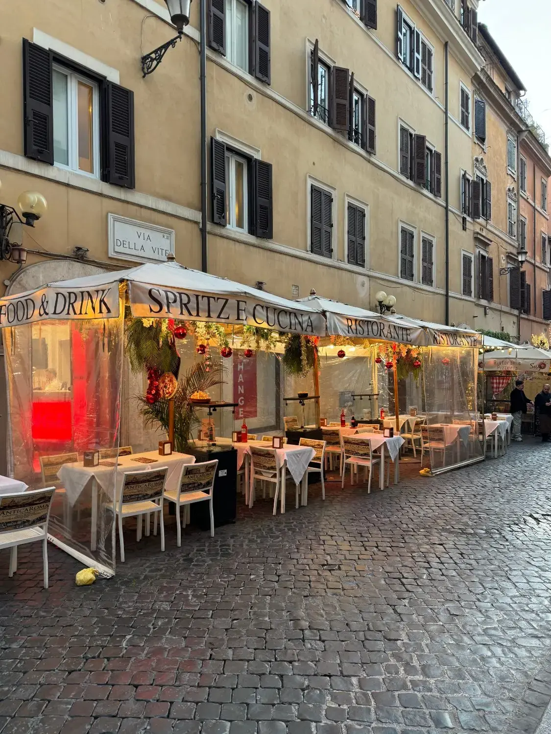 Restaurant storefront on the street